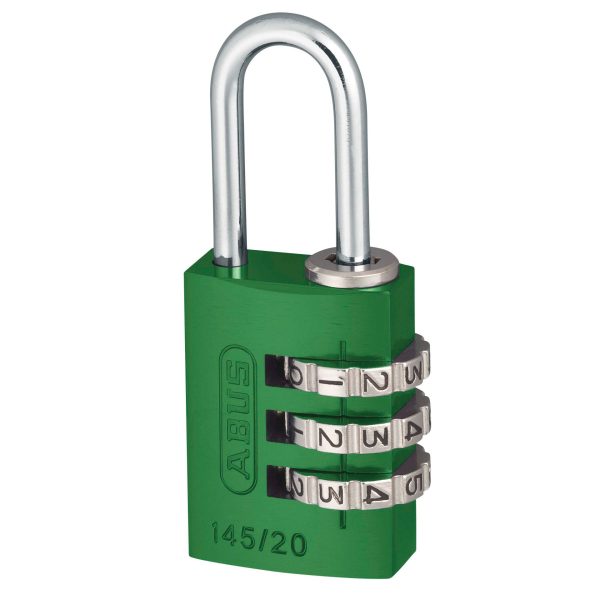ABUS Mechanical 145/20 20mm Aluminium Combination Padlock Green 46571