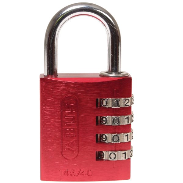ABUS Mechanical 145/40 40mm Aluminium Combination Padlock Red 48829