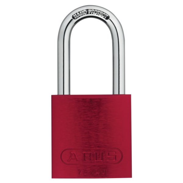 ABUS Mechanical 72/40mm Aluminium Padlock 40mm Long Shackle Red Keyed Alike TT0216262