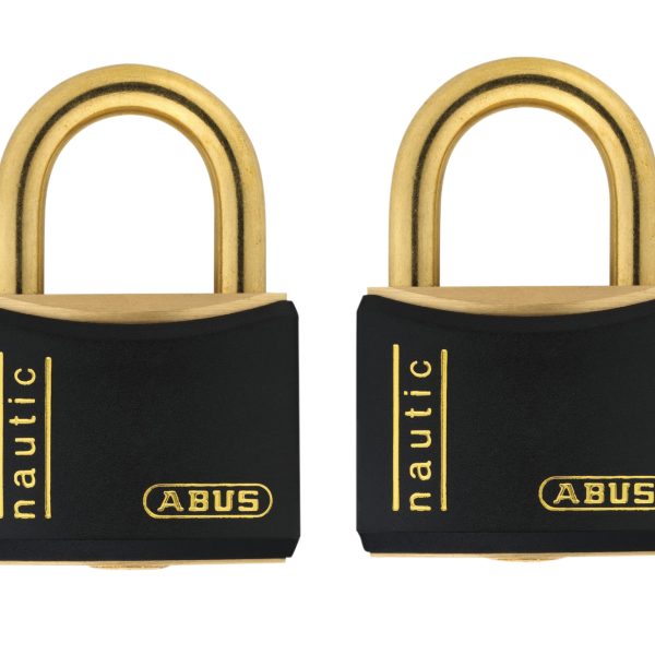ABUS Mechanical T84MB/40mm Black Rustproof Padlock Twin Pack Carded