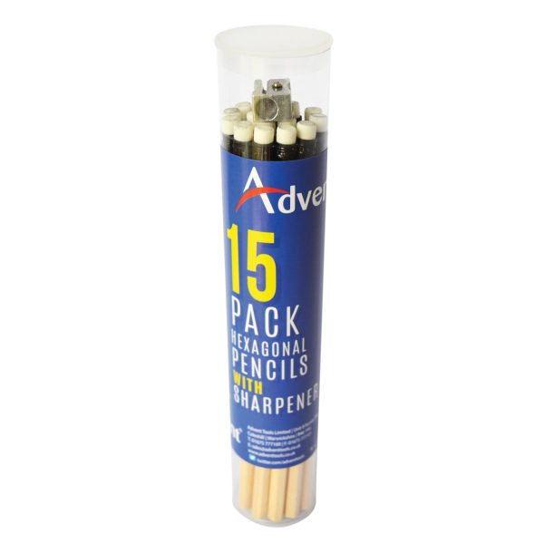 ADVENT Hexagonal HB Pencils & Sharpener (Tub 15)