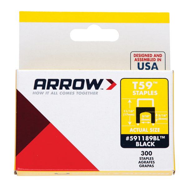 ARROW T59 Insulated Staples Black 6 x 6mm (Box 300)