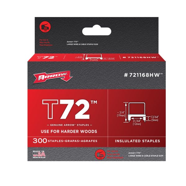 ARROW T72 Clear Insulated Staples 5 x 12mm (Box 300)
