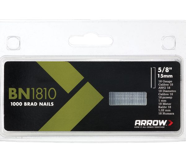 ARROW BN1810 Brad Nails 15mm (Pack 1000)