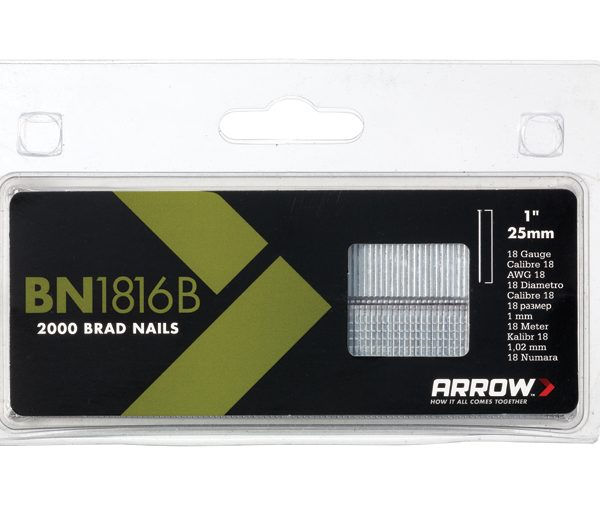 ARROW BN1816B Brad Nails 25mm Brown Head (Pack 2000)