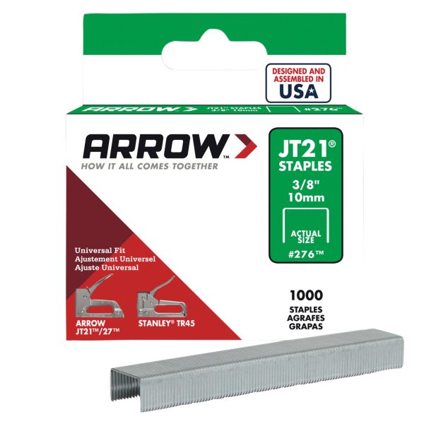 ARROW JT21 T27 Staples 10mm (3/8in) (Box 1000)