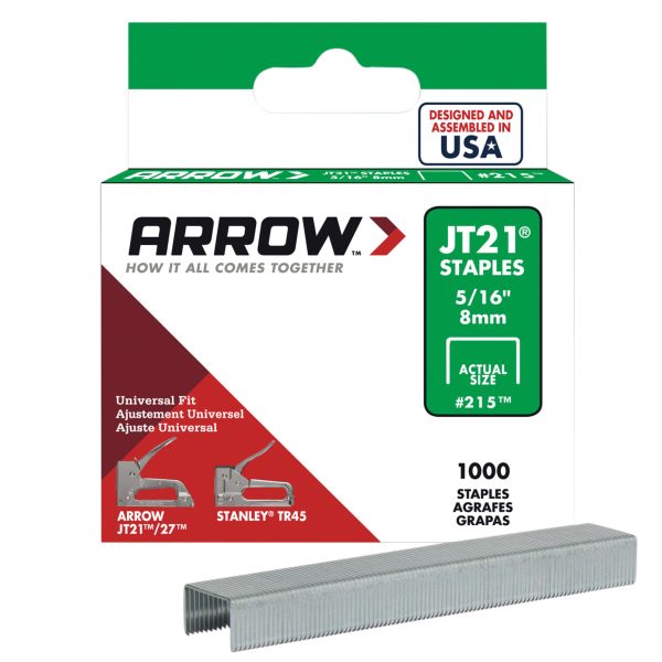 ARROW JT21 T27 Staples 8mm ( 5/16in) (Box 5000)