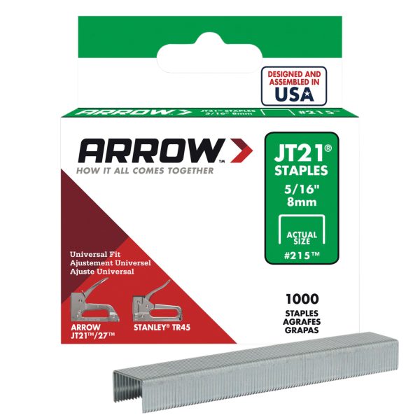 ARROW JT21 T27 Staples 8mm ( 5/16in) (Box 1000)