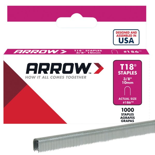 ARROW T18 Staples 10mm (3/8in) (Box 1000)
