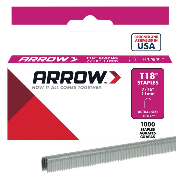 ARROW T18 Staples 11mm (7/16in) (Box 1000)