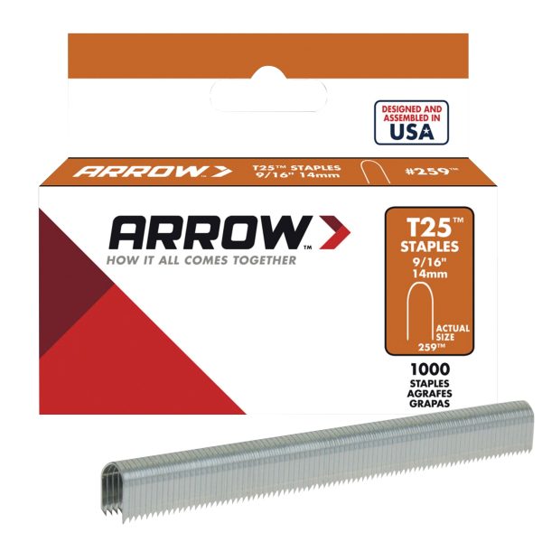 ARROW T25 Staples 14mm (9/16in) (Box 1000)