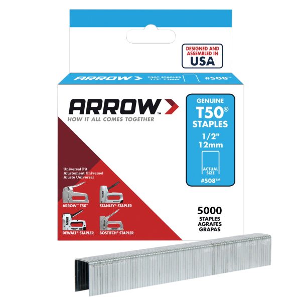ARROW T50 Staples 12mm (1/2in) (Bulk Pack 5000)