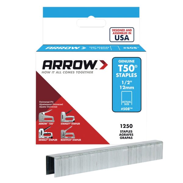 ARROW T50 Staples 12mm (1/2in) (Box 1250)