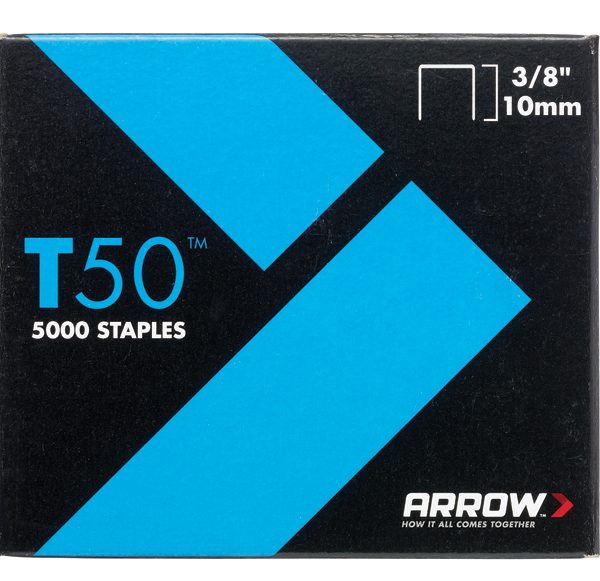 ARROW T50 Staples 10mm (3/8in) (Pack 5000, 4 x 1250)