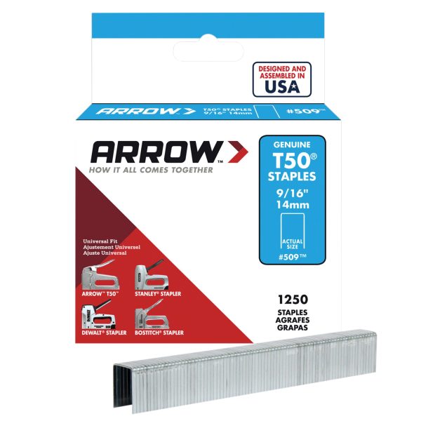 ARROW T50 Staples 14mm (9/16in) (Box 1250)