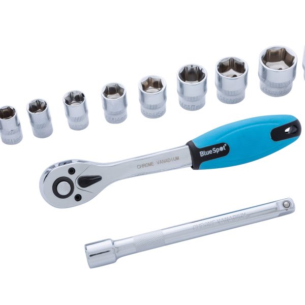 BLUESPOT TOOLS Socket Set of 12 Metric 3/8in Drive
