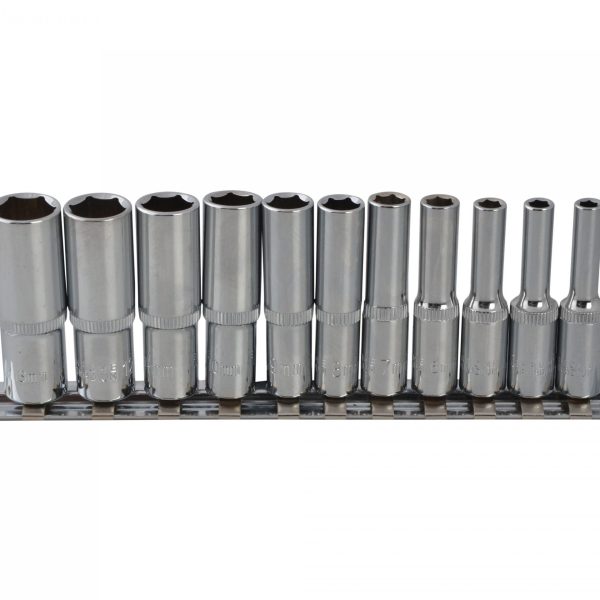 BLUESPOT TOOLS Deep Socket Set of 11 Metric 1/4in Square Drive
