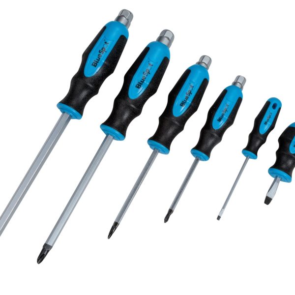 BLUESPOT TOOLS Hex Bolster Screwdriver Set, 6 Piece
