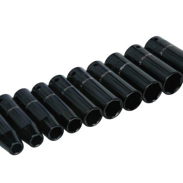 BLUESPOT TOOLS 1/2in Metric Deep Impact Socket Set 10-24mm, 10 Piece