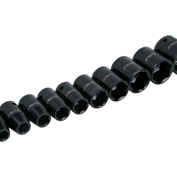 BLUESPOT TOOLS 1/2in Metric Impact Socket Set 9-27mm, 10 Piece
