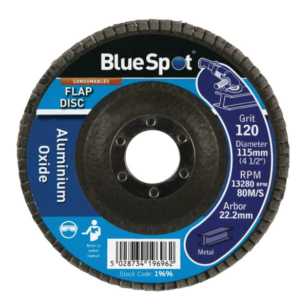 BLUESPOT TOOLS Sanding Flap Disc 115mm 120 Grit