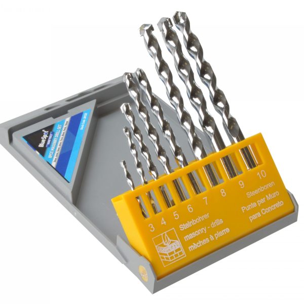 BLUESPOT TOOLS Masonry Drill Set, 8 Piece 3-10mm