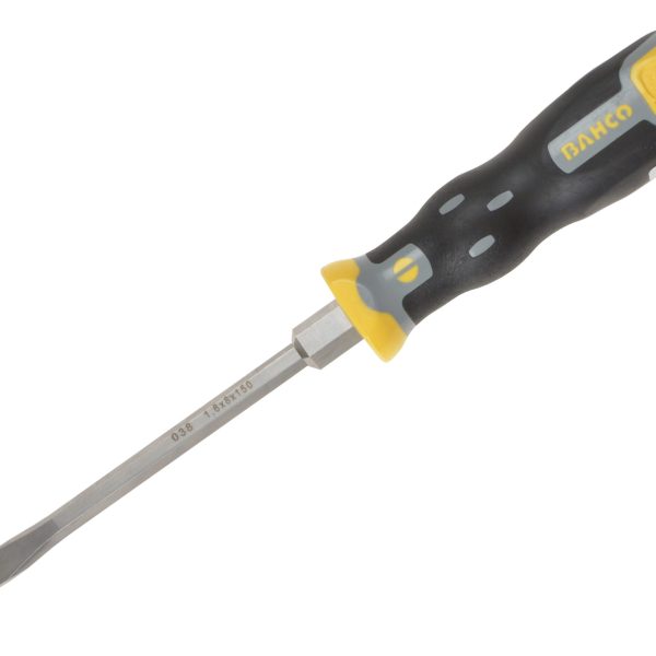 BAHCO Tekno+ Through Shank Screwdriver Flared Slotted Tip 6.5mm x 125mm