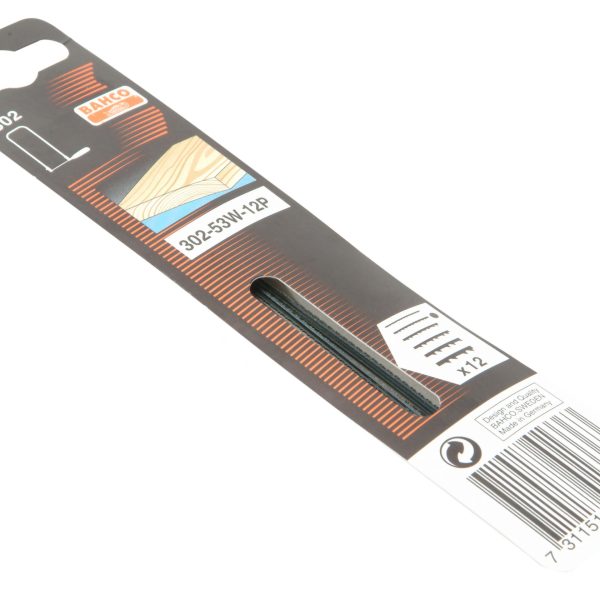 BAHCO 302-53W-12P Fret Saw Blades for Wood 130mm (5in) (Pack of 12)
