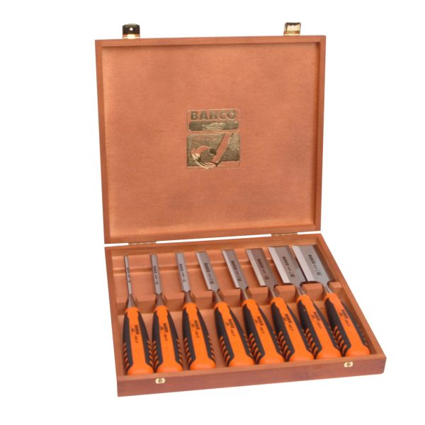 BAHCO 424-P Bevel Edge Chisel Set, 8 Piece