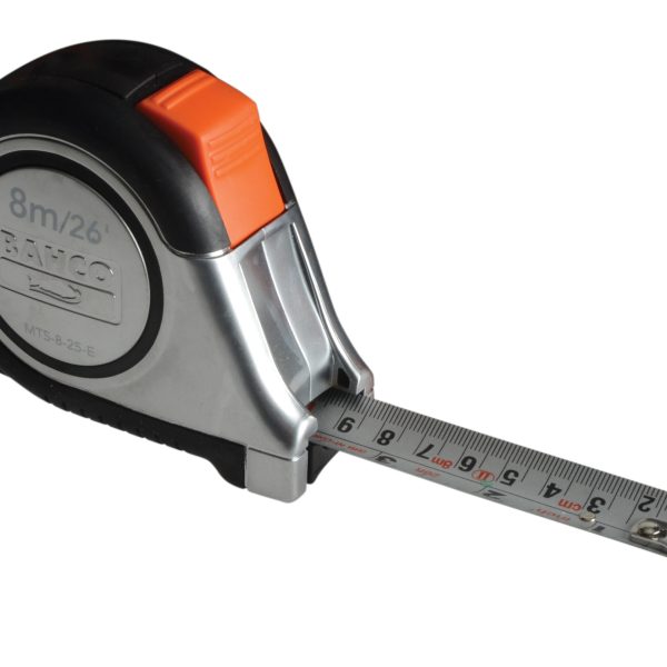 BAHCO MTS Reversible Magnetic Tip Auto Pocket Tape 8m/26ft (Width 25mm)