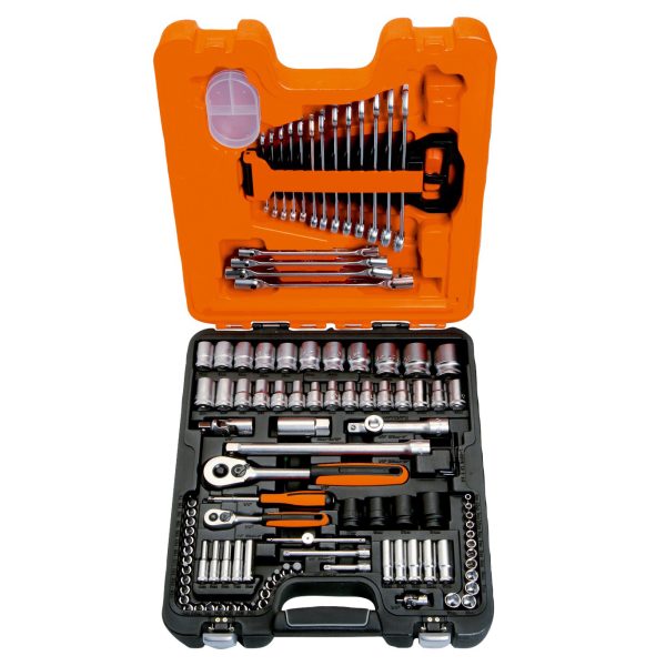 BAHCO S108 Socket & Combination Spanner Set of 108 Metric 1/4in & 1/2in Drive