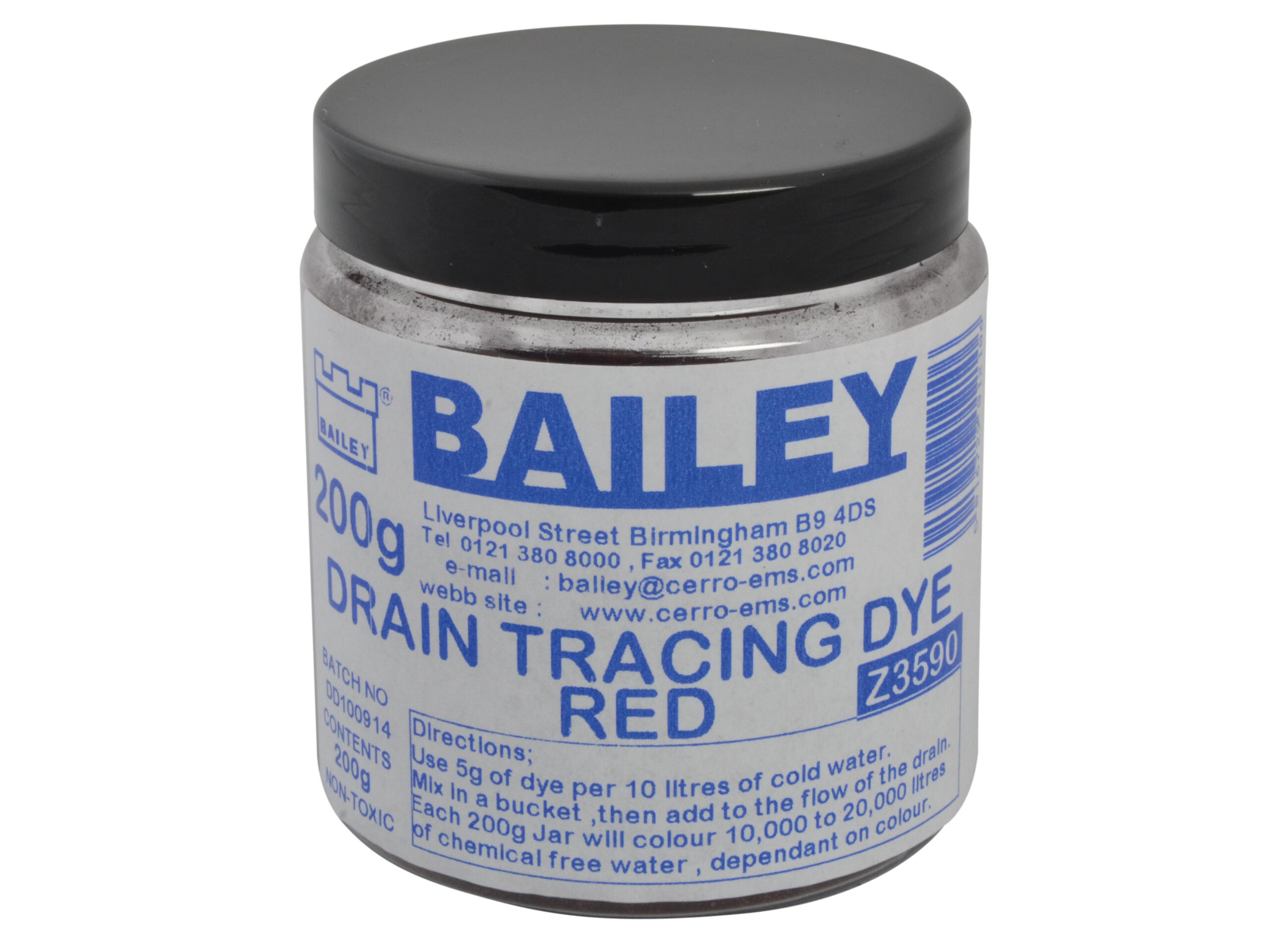 BAILEY 3590 Drain Tracing Dye - Red