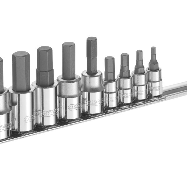 EXPERT Hex Bit Socket Set of 9 1/4 & 3/8in Drive