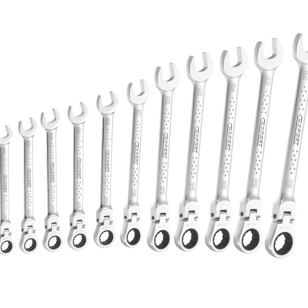 EXPERT Flexible Head Ratchet Spanner Set, 12 Piece