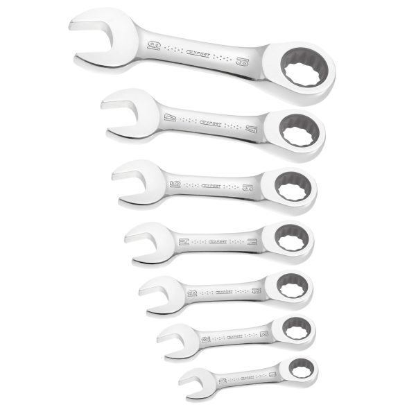 EXPERT Stubby Ratchet Spanner Set, 7 Piece