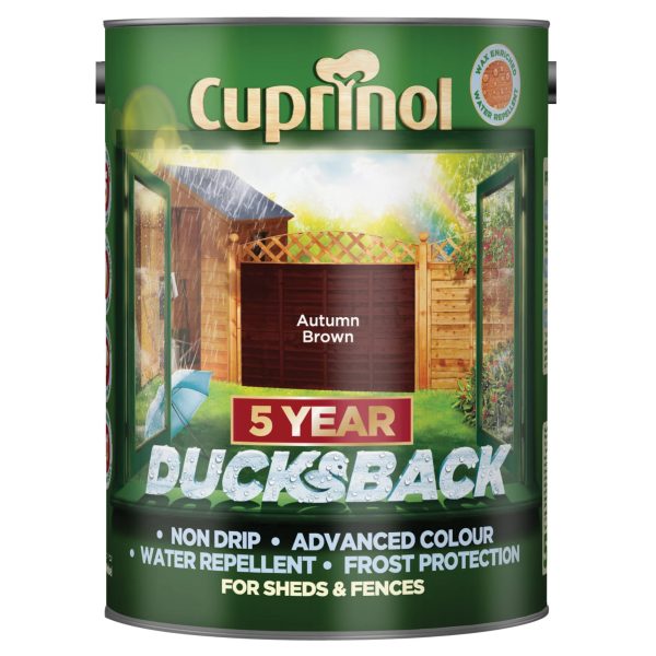CUPRINOL  Ducksback 5 Year Waterproof for Sheds & Fences Autumn Brown 5 litre