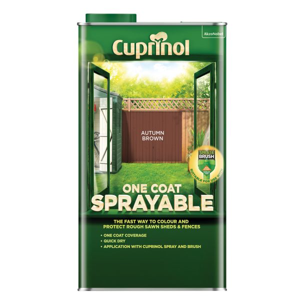 CUPRINOL  One Coat Sprayable Fence Treatment Autumn Brown 5 litre
