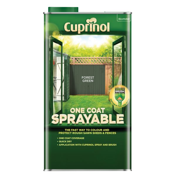 CUPRINOL  One Coat Sprayable Fence Treatment Forest Green 5 litre