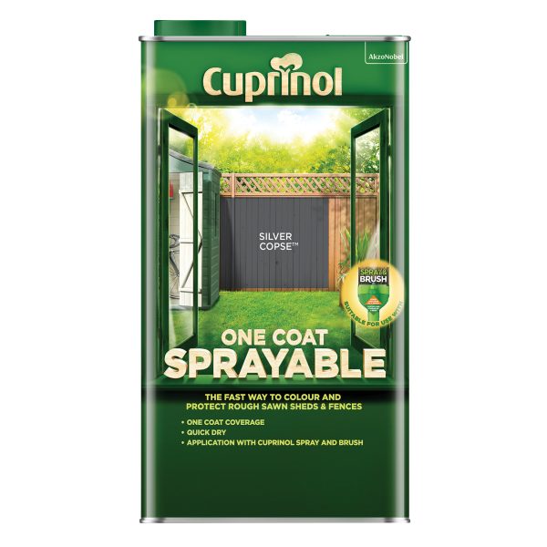 CUPRINOL  One Coat Sprayable Fence Treatment Silver Copse 5 litre