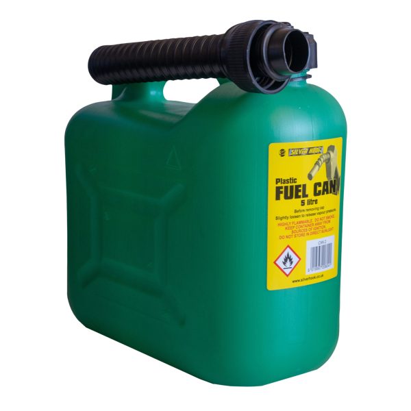 SILVERHOOK Unleaded Petrol Can & Spout Green 5 litre