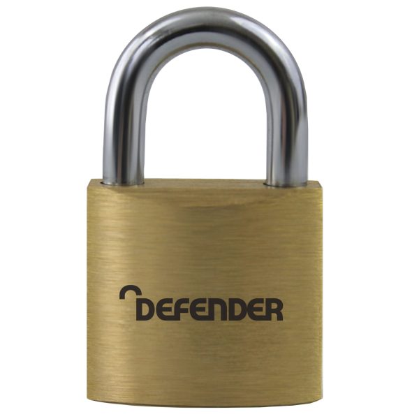 DEFENDER Brass Padlock Twin Pack 20mm