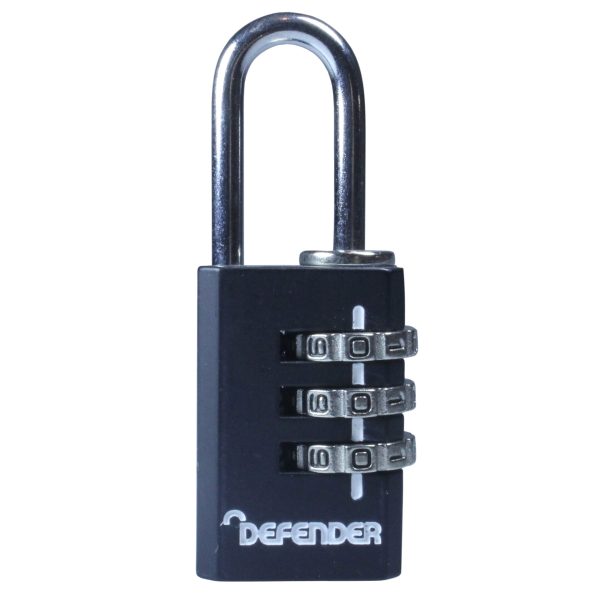 DEFENDER Black Die-Cast Combination Padlock 20mm