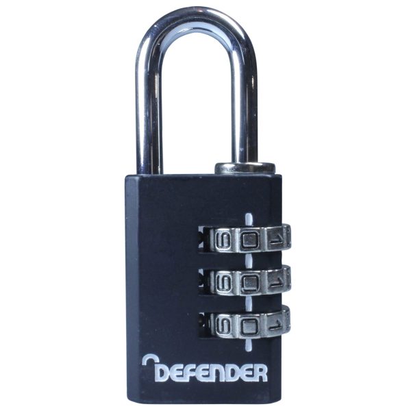DEFENDER Black Die-Cast Combination Padlock 30mm