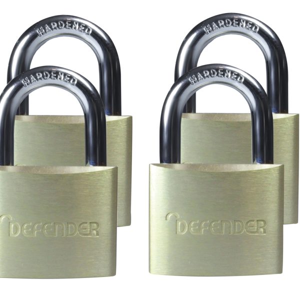 DEFENDER Aluminium Padlock Quad Pack 40mm
