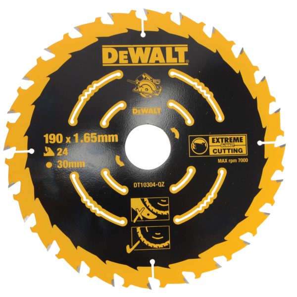 DEWALT DT10304-QZ Extreme Framing Circular Saw Blade 190 x 30mm x 24T