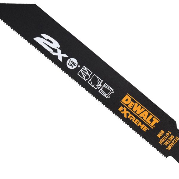 DEWALT T2408L-QZ 2X Life Metal Reciprocating Blade 203mm x 14/18 TPI Pack of 5