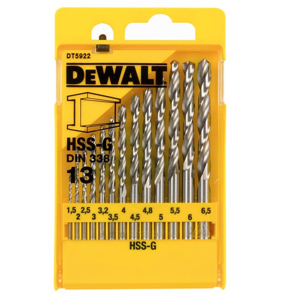 DEWALT DT5922-QZ HSS-G Jobber Drill Bit Set, 13 Piece