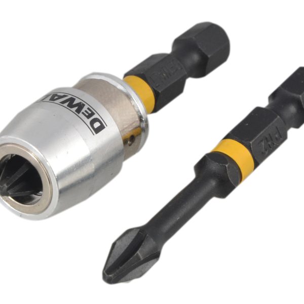 DEWALT DT70536T-QZ Impact Torsion Bits PH2 x 50mm (x2) and Magnetic Screwlock Sleeve