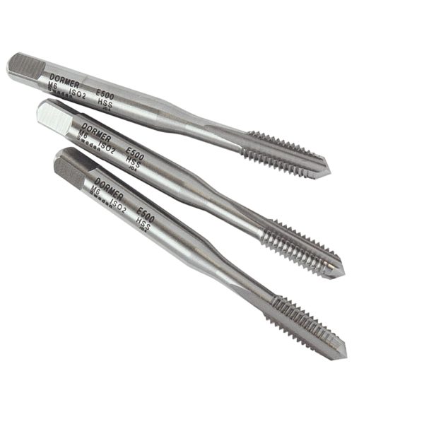 DORMER E500 HSS Coarse Tap Straight Flute 3mm Set of Three