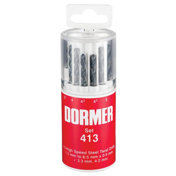 DORMER A191 No.413 Metric HSS Drill Set of 13 1.5-6.5 x 0.5mm